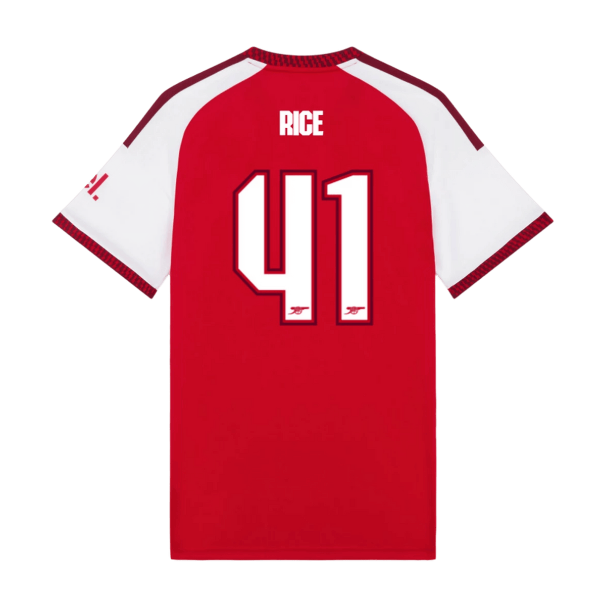 26/27 ARSENAL HOME RICE 41 JERSEY - Cup Font product image 1, provided for visual reference and product detail review