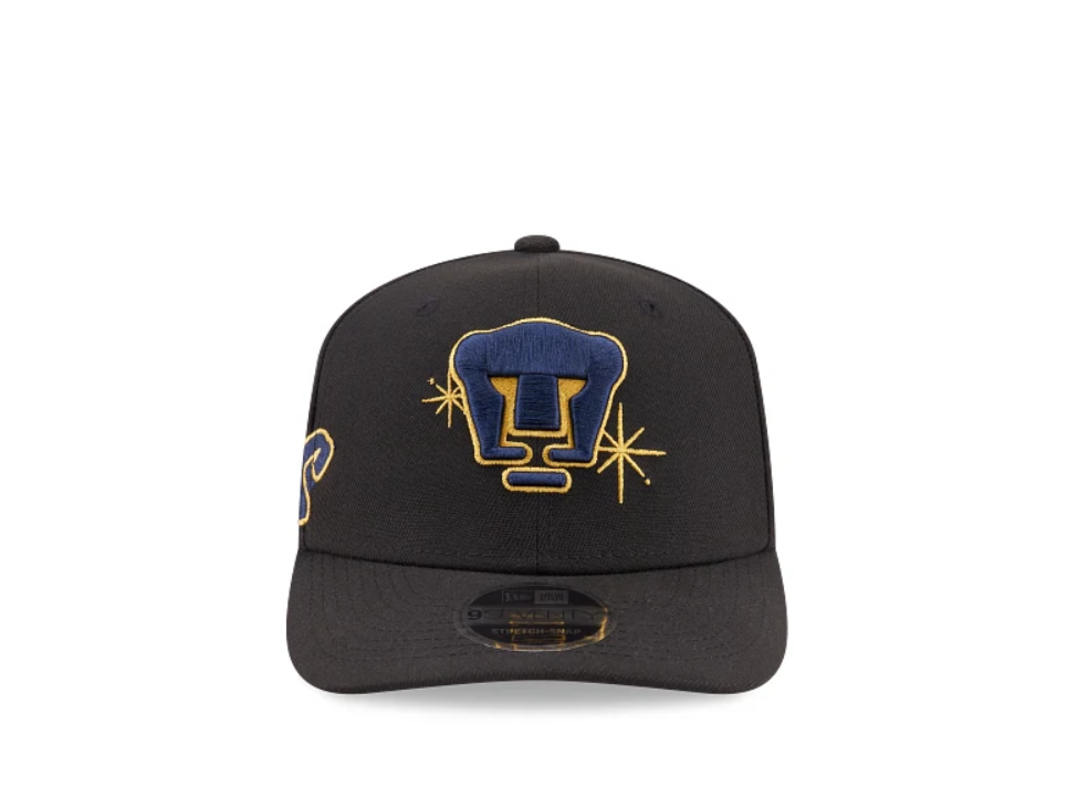 New Era Pumas UNAM 9Seventy Cap "Pumas" Side Patch Strech-Snap - Black product image 1, provided for visual reference and