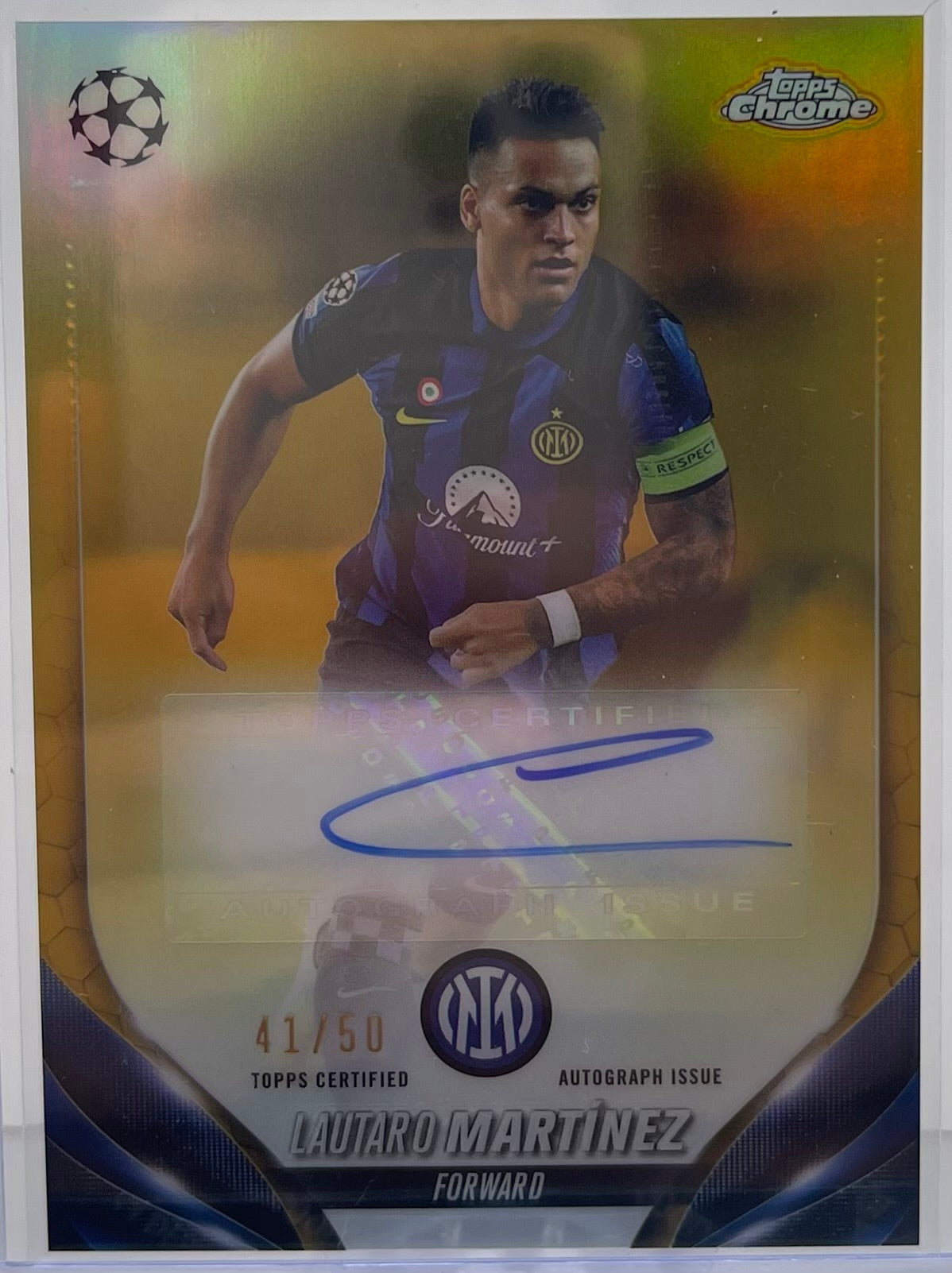 Lautaro Martinez Topps Chrome 23/24 Auto #41/50 CA-LT product image 1, provided for visual reference and product detail