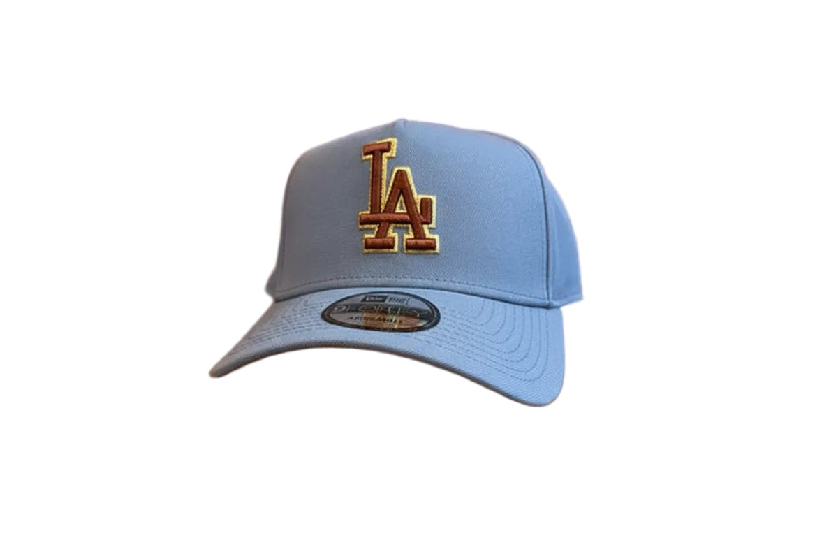 New Era Los Angeles Dodgers light blue a-frame 40th anniversary side patch camel UV product image 1, provided for visual