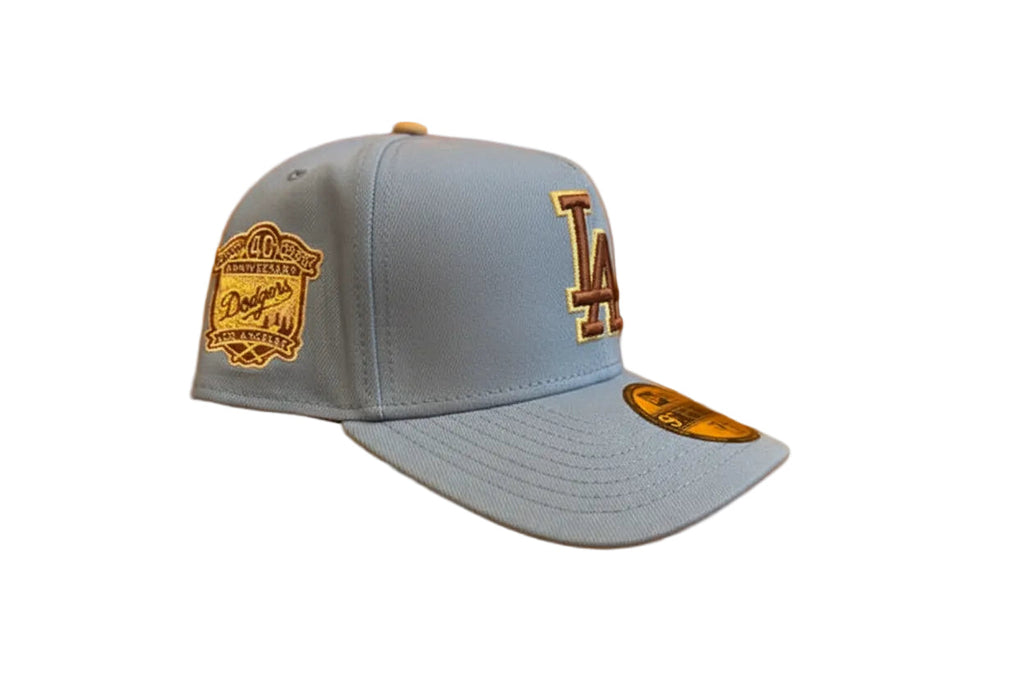 New Era Los Angeles Dodgers light blue a-frame 40th anniversary side patch camel UV product image 2, provided for visual
