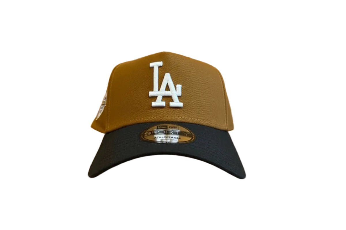New Era Los Angeles Dodgers walnut brown 2025 champ patch a-frame product image 1, provided for visual reference and product