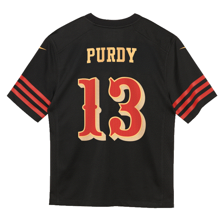 Nike Preschool San Francisco 49ers Brock Purdy Rivalry Game Jersey - Black product image 3, provided for visual reference
