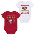 San Francisco 49ers Huddle & Cuddle 2PC Creeper Set product image 1, provided for visual reference and product detail review