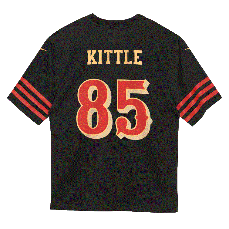 Nike Preschool San Francisco 49ers George Kittle Rivalry Game Jersey - Black product image 2, provided for visual reference