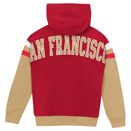 San Francisco 49ers Little Kid's Pass Rush Pull Over Fleece Hoodie product image 2, provided for visual reference and