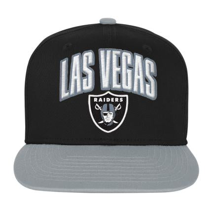 Youth Las Vegas Raiders Essential Flat Brim Snapback Hat product image 1, provided for visual reference and product detail