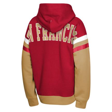 Youth San Francisco 49ers Pass Rush Pull Over Fleece Hoodie product image 2, provided for visual reference and product