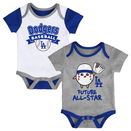 Los Angeles Dodgers TRIPLE HIT 2PCK CREEPER SET product image 1, provided for visual reference and product detail review