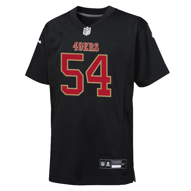 Nike Youth San Francisco 49ers Fred Warner Game Jersey - Carbon Black product image 1, provided for visual reference and