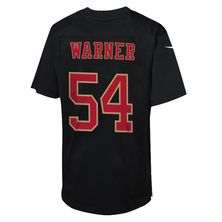 Nike Youth San Francisco 49ers Fred Warner Game Jersey - Carbon Black product image 2, provided for visual reference and