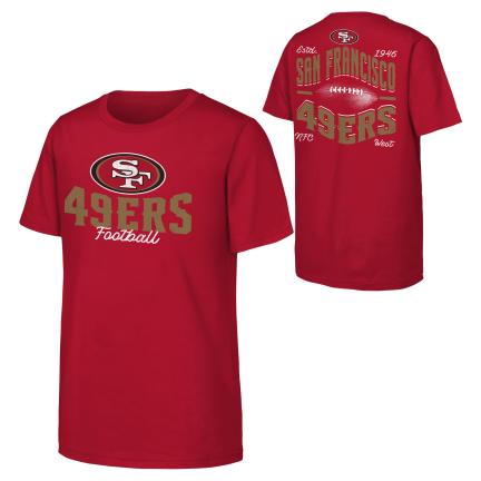 Youth San Francisco 49ers Top Pick T-Shirt product image 1, provided for visual reference and product detail review