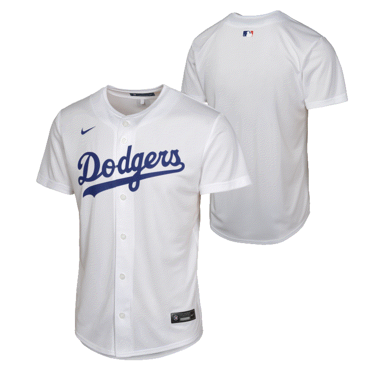 Nike Youth Los Angeles Dodgers Home Jersey-White product image 1, provided for visual reference and product detail review