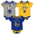 Baby & Infants Golden State Warriors Born To Ball 3PC Creeper Set product image 1, provided for visual reference and product