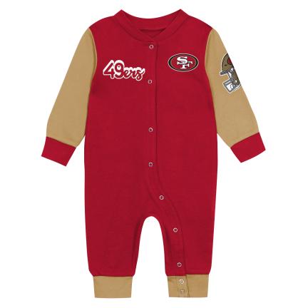 San Francisco 49ers Baby ENDZONE SNUGGLER LS COVERALL product image 1, provided for visual reference and product detail