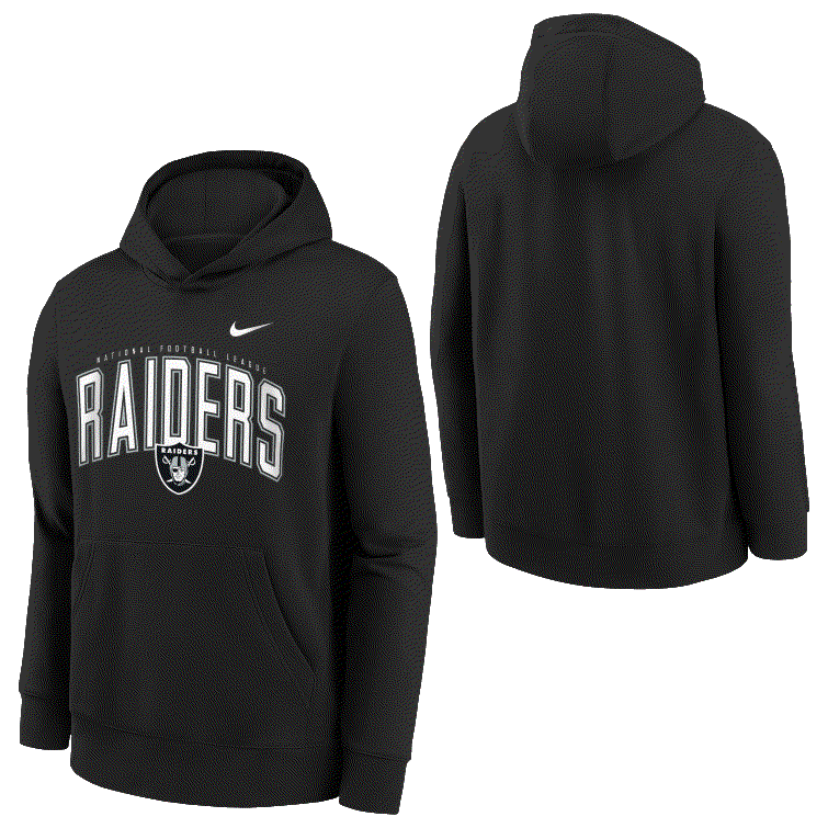 Nike Youth Las Vegas Raiders Club Logo Hoodie product image 3, provided for visual reference and product detail review