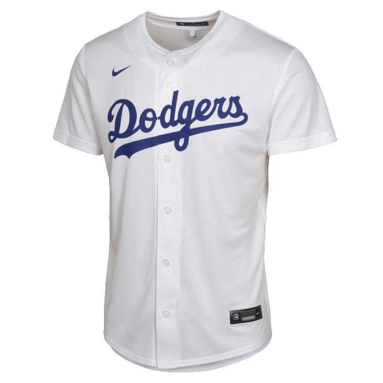 Nike Youth Los Angeles Dodgers Home Jersey-White product image 2, provided for visual reference and product detail review