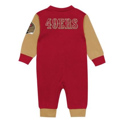 San Francisco 49ers Baby ENDZONE SNUGGLER LS COVERALL product image 2, provided for visual reference and product detail