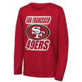 San Francisco 49ers Youth Never Settle Performance Long Sleeve Crew T-Shirt product image 1, provided for visual reference