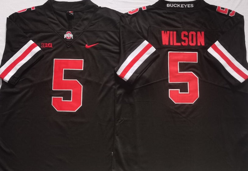 Garrett Wilson Ohio State Buckeyes jersey black with red product image 1