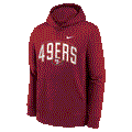 Nike Youth San Francisco 49ers Club Logo Hoodie-Red product image 1, provided for visual reference and product detail review