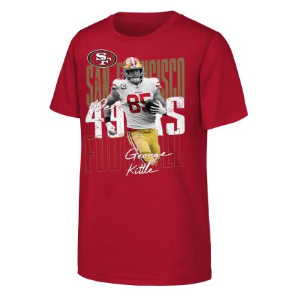 Youth San Francisco 49ers KITTLE GEORGE LEGENDARY PLAYER CARD SS T-Shirt product image 1, provided for visual reference and