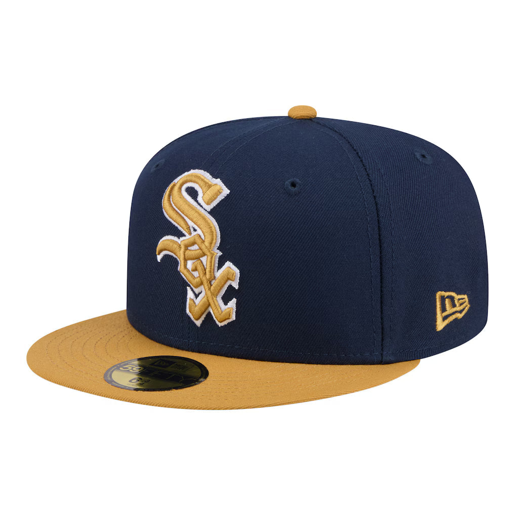 New Era Chicago White Sox 2-Tone Color Pack 59FIFTY Fitted Hat-Navy/Khaki product image 2, provided for visual reference and