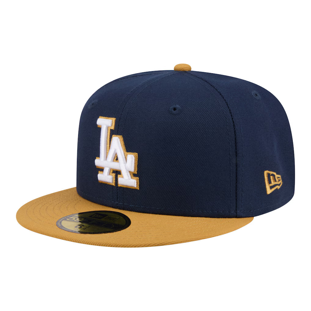 New Era Men Los Angeles DodgersTwo-Tone Color Pack 59FIFTY Fitted Hat-Navy/Khaki product image 2, provided for visual