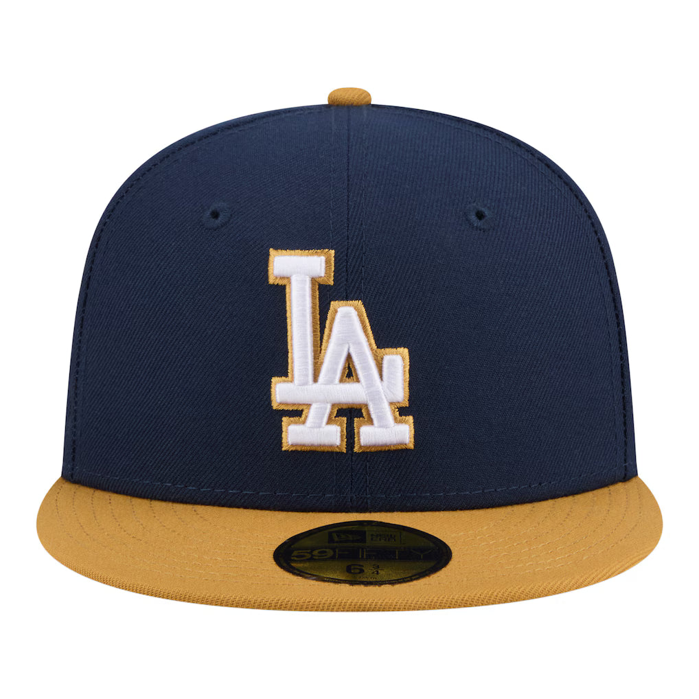 New Era Men Los Angeles DodgersTwo-Tone Color Pack 59FIFTY Fitted Hat-Navy/Khaki product image 3, provided for visual