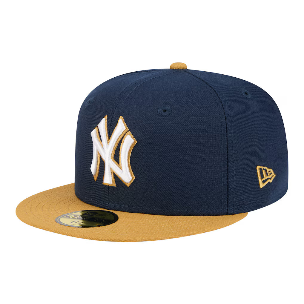 New Era New York Yankees 2-Tone Color Pack 59FIFTY Fitted Hat-Navy/Khaki product image 2, provided for visual reference and