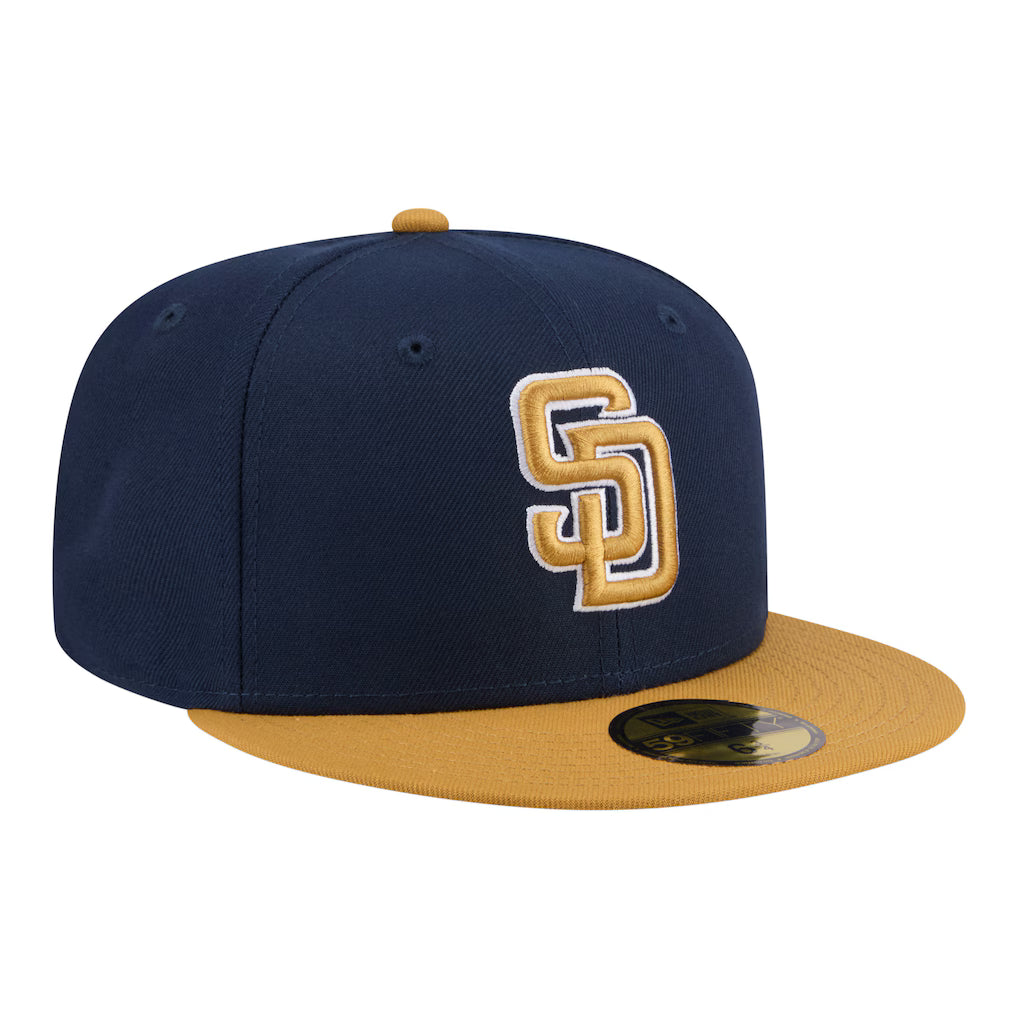 New Era San Diego Padres 2-Tone Color Pack 59FIFTY Fitted Hat-Navy/Khaki product image 1, provided for visual reference and