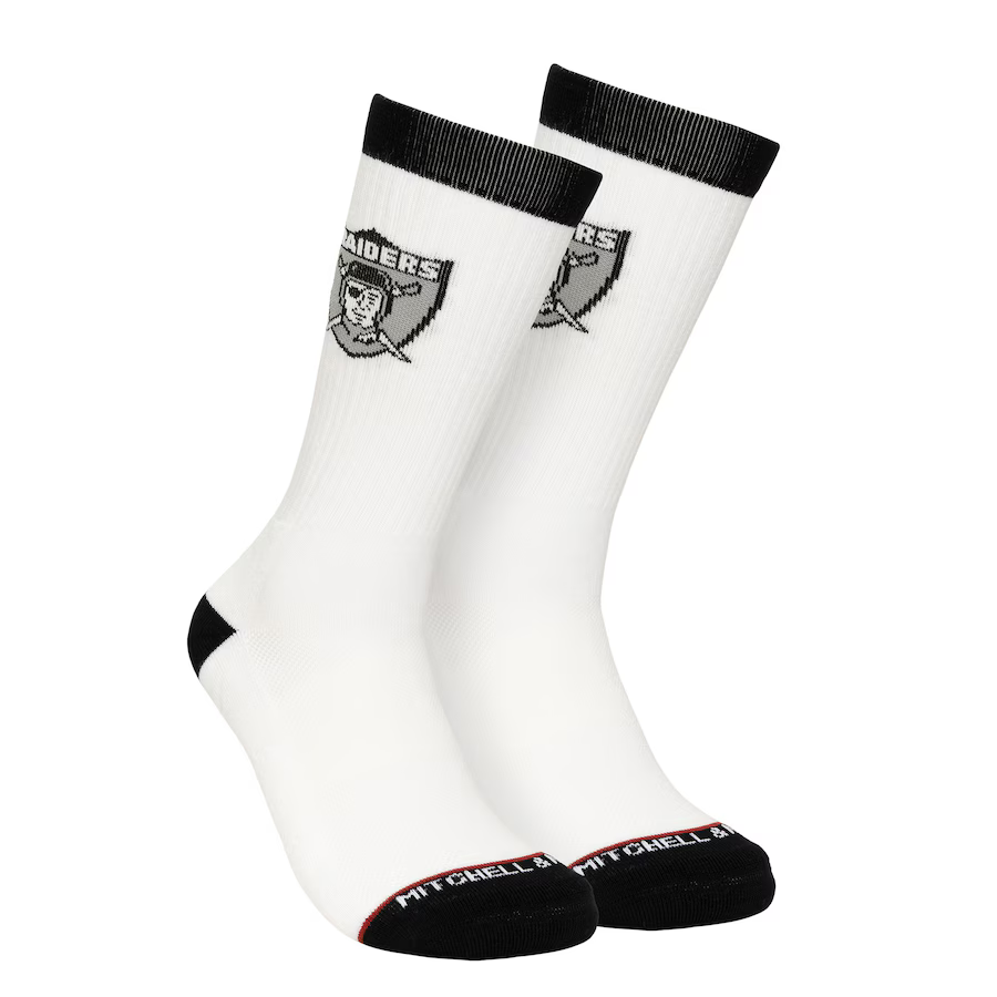 Mitchell and Ness Las Vegas Raiders Touchback Crew Socks product image 1, provided for visual reference and product detail