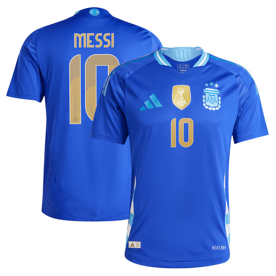2024 adidas ARGENTINA AWAY AUTHENTIC MESSI #10 JERSEY product image 1, provided for visual reference and product detail