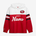 Mitchell & Ness San Francisco Head Coach Anorak Quarter-Zip Windbreaker Jacket - Scarlet product image 1, provided for