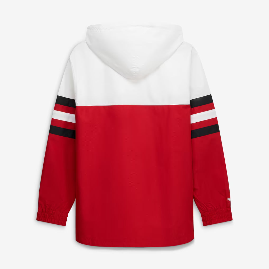 Mitchell & Ness San Francisco Head Coach Anorak Quarter-Zip Windbreaker Jacket - Scarlet product image 2, provided for
