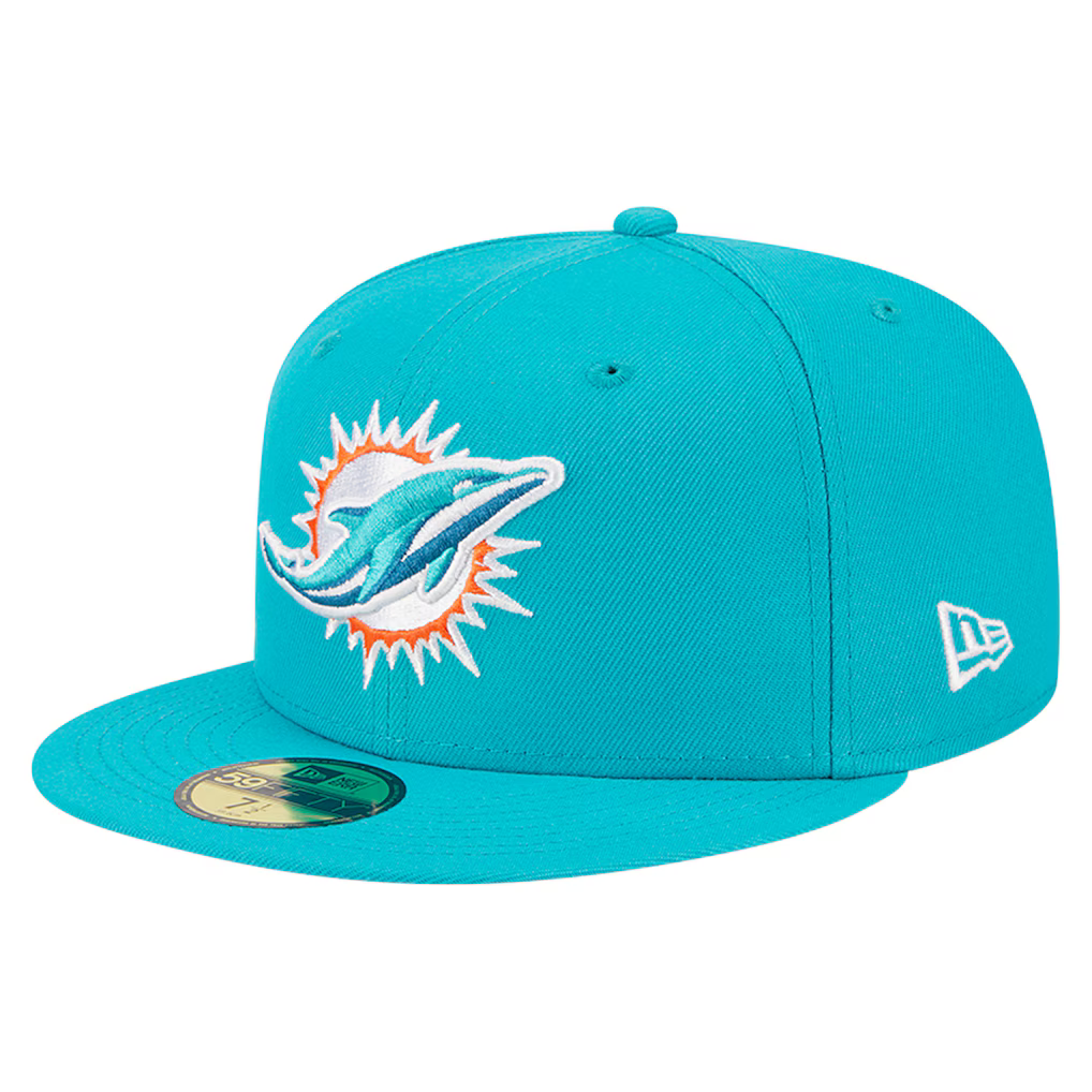 New Era Miami Dolphins Basic 59FIFTY Fitted Hat- Aqua product image 2, provided for visual reference and product detail