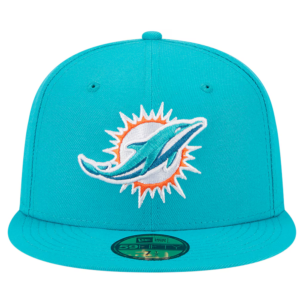 New Era Miami Dolphins Basic 59FIFTY Fitted Hat- Aqua product image 3, provided for visual reference and product detail