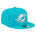 New Era Miami Dolphins Basic 59FIFTY Fitted Hat- Aqua product image 1, provided for visual reference and product detail