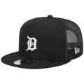 New Era Detroit Tigers Trucker 9FIFTY Snapback Hat-Black/White product image 1, provided for visual reference and product