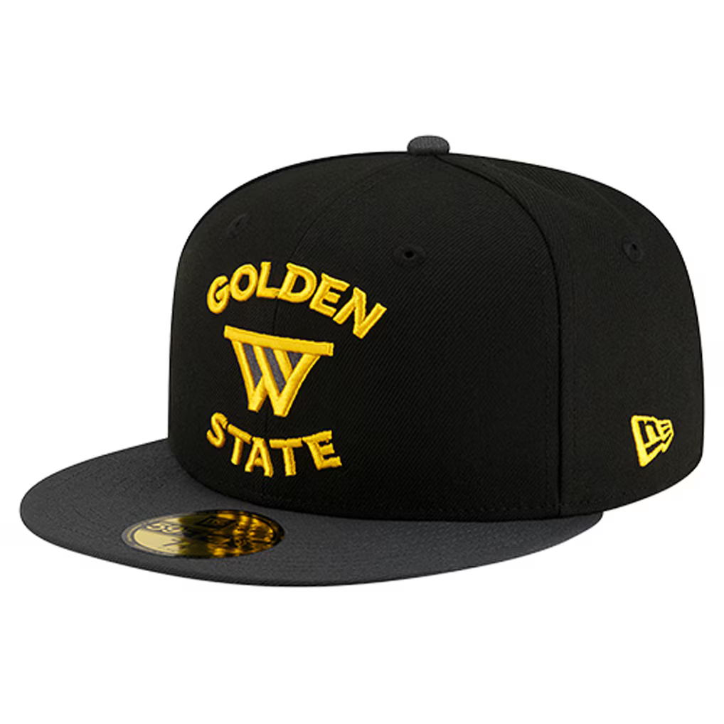 New Era Golden State Warriors Statement Edition 59FIFTY Fitted Hat-Black product image 2, provided for visual reference and