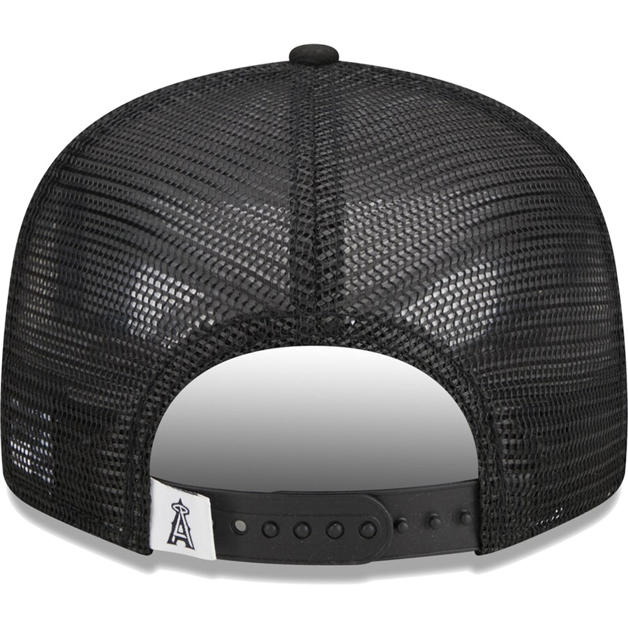 New Era Los Angeles Angels Trucker 9FIFTY Snapback Hat-Black/White product image 4, provided for visual reference and