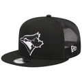 New Era Toronto Blue Jays Trucker 9FIFTY Snapback Hat-Black/White product image 1, provided for visual reference and product