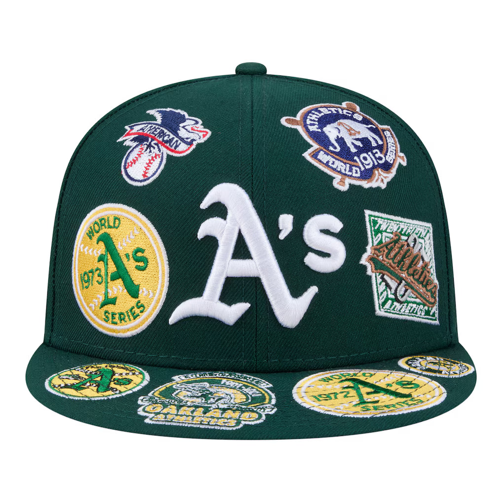 New Era Athletics All Over 59FIFTY Fitted Hat - Green product image 3, provided for visual reference and product detail
