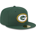 New Era Green Bay Packers Basic 59FIFTY Fitted Hat- Green product image 1, provided for visual reference and product detail
