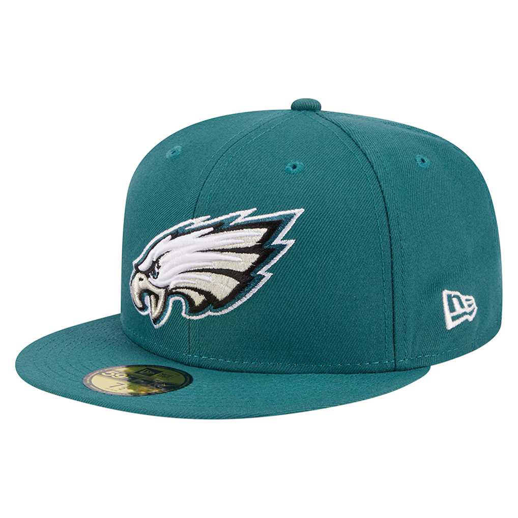 New Era Philadelphia Eagles Basic 59FIFTY Fitted Hat- Midnight Green product image 2, provided for visual reference and