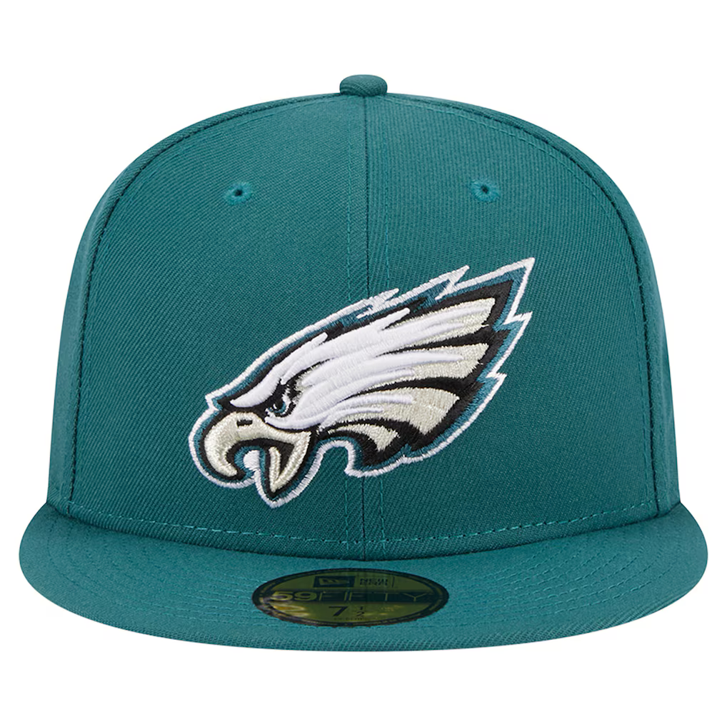 New Era Philadelphia Eagles Basic 59FIFTY Fitted Hat- Midnight Green product image 3, provided for visual reference and