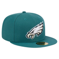 New Era Philadelphia Eagles Basic 59FIFTY Fitted Hat- Midnight Green product image 1, provided for visual reference and