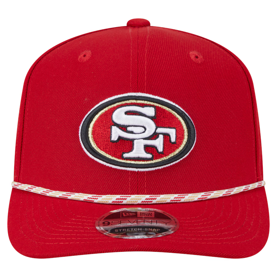 New Era Youth San Francisco 49ers Multi-Rope 9SEVENTY Stretch-Snap Hat- Red product image 3, provided for visual reference