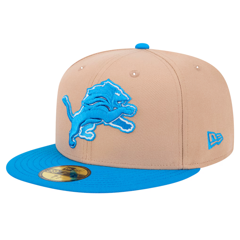New Era Detroit Lions 59FIFTY Fitted Hat-Camel product image 2, provided for visual reference and product detail review