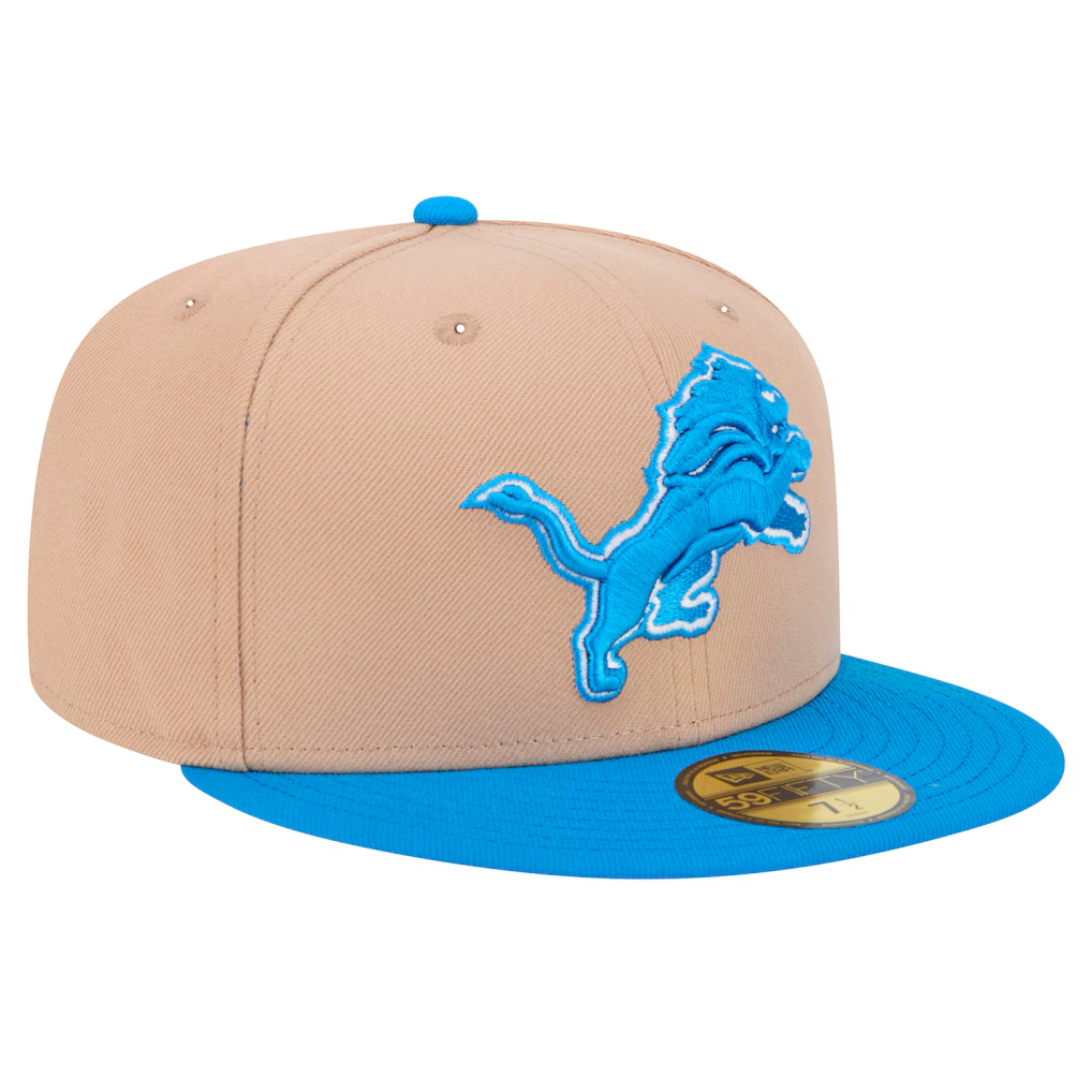 New Era Detroit Lions 59FIFTY Fitted Hat-Camel product image 1, provided for visual reference and product detail review